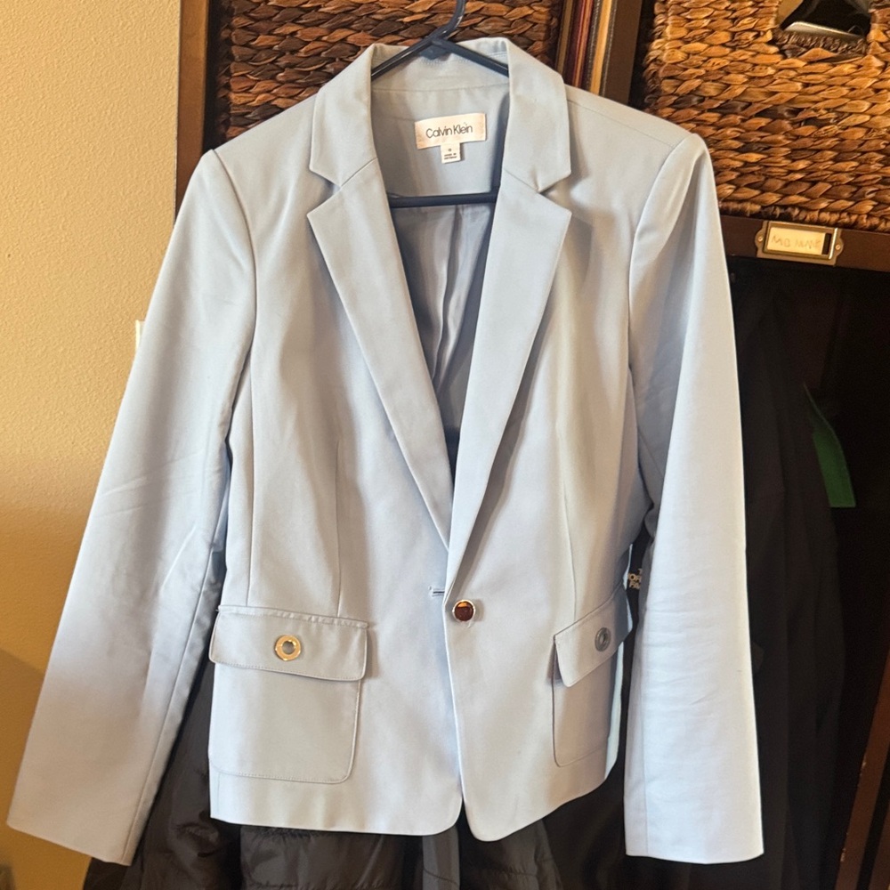 Calvin Klein Women's Soft Blue Suit Jacket